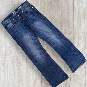 SALT WORKS Varick Street Low Bootcut Button Fly 100% Cotton Denim Jeans 32 / 12